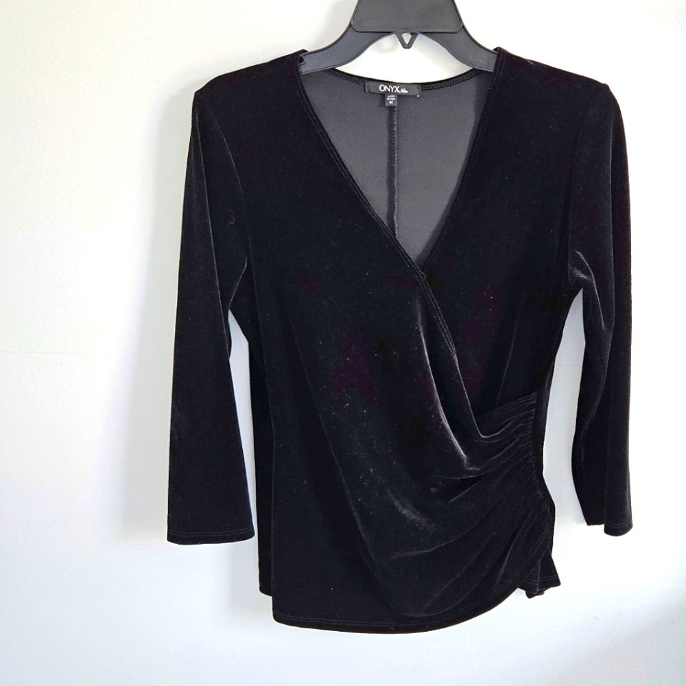 ONYX Nite Velvet Black Wrap Top